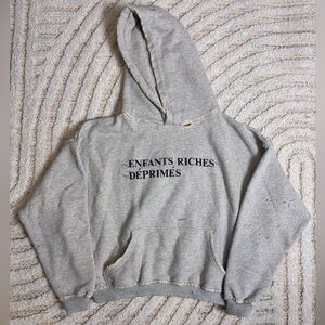 Enfants Riches Déprimés (ERD) Distressed Logo Hoodie – Grey – Size M